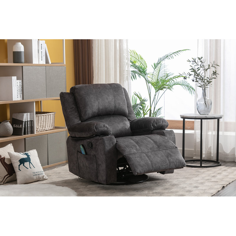 Winston Porter Daquez 38.19" Wide Manual Swivel Rocker Recliner Chair